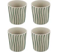 Koziol Set de gobelets Connect Cup S Monstera Stripes 4 pcs, tasse, plastique, Nature Desert Sand, 190 ml, 1454700