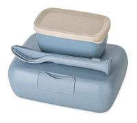Koziol Set lunchbox + set de couverts Candy Ready, plastique, Nature Flower Blue