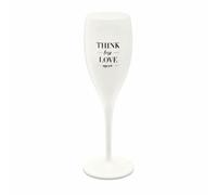 Koziol Superglas Cheers No. 1 Think Less Love More Sektglas Cotton White 100 ml