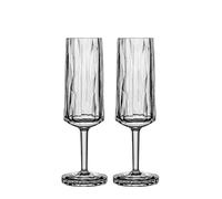 Koziol Superglas Club No. 14, 2 pièces, 100 ml, verre à champagne & mousseux en plastique cristallin, luxueux, incassable, réutilisable, fête, camping, set de 2 pièces