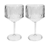 koziol Superglas Club No.15 Lot de 2 verres à cocktail et à gin 400 ml avec pied en plastique transparent luxueux incassable réutilisable pour fête, camping