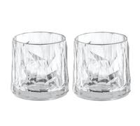 Koziol Superglas Club No. 2, Set de 2 verres à whisky 250ml, verres incassables en plastique cristal transparent, réutilisables, résistants, idéals pour cocktails, fête, jardin ou camping