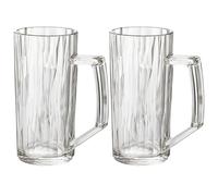 Koziol Superglas Club No.25 Lot de 2 verres à bière en plastique transparent luxueux incassable réutilisable pour fête, camping 300 ml