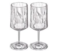 Koziol Superglas Club No. 4, 2 pièces, 300 ml, verre à vin & apéritif avec pied en plastique cristallin, luxueux, incassable, réutilisable, fête, camping, set de 2 pièces