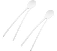 Koziol Twinny Cuillère à bâtonnets, set de 2, baguettes, cuillère à soupe, couverts à snack, Solid Blanc, 3645525
