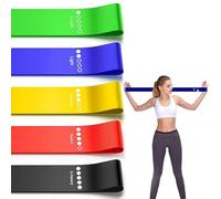 KOZOY Bandes de résistance en TPB de 5 cm × 30 cm - Convient pour l'entraînement musculaire, le yoga et le pilates - Lot de 5 bandes élastiques colorées pour les squats et les exercices de danse