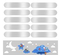 KOZOY Plaque métallique carrée pour Figurines en Argile, 15 * 2cm, 10 pièces, Autocollante, Ultra-Mince, Compatible avec Support de télé, Argent, Métallique