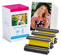 KP-108IN Photo Paper 100 x 148 mm 108 Sheets Paper and 3 Colour Ink Cartridges Compatible with Canon Selphy CP CP1300 CP1200 CP910 CP900 Photo Printer