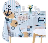 KP HOME Nappe Carrée Premium Bleu Marine Essuyable - 140 x 140 cm Nappe en PVC Impermeable - Toile Cirée Plastique Vinyle pour Cuisine et Salle à Exterieur