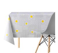 KP HOME Parure de lit Motif Marguerites Blanc/Jaune, Grey White 140, 140x140 cm