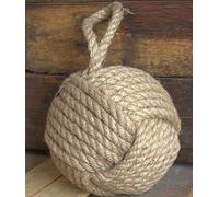 KPAVIR Butée de porte nautique décorative faite à la main - Nœud marin intérieur lesté en jute pour porte et fenêtre (jute naturelle, 12,7 cm, rond)