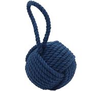 KPAVIR Butée de porte nautique décorative faite à la main - Nœud marin intérieur lesté en jute pour porte et fenêtre (jute bleu, 12,7 cm, rond)
