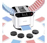 KPAW Mélangeur automatique de cartes et croupier - 1 à 2 jeux de cartes prend en charge 12 joueurs, 4 télécommandes de dessin, offre post-aléatoire automatique, jeu consécutif/aléatoire, pour poker