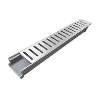 KPHYMOD Canal de Drain Kit De Drain De Tranchée De Grille, Facile À Couper Système De Drain De Canal Extérieur pour Le Pont De Piscine du Jardin du Patio De L'allée(39.4x5.9x11.81in)