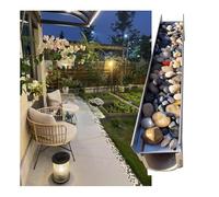 KPHYMOD Canal de Drain Kit De Drainage De Tranchée pour Jardins avec Grille Décorative en Galets, Système De Canal De Drainage De Tranchée Caché pour Jardins Extérieurs(100x14x6cm)