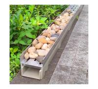 KPHYMOD Canal de Drain Kit De Drainage De Tranchée Yards avec Grille Décorative en Galets, Système De Drainage De Canal pour Trottoir Extérieur Patio Arrière-Cour(100x14x6cm)