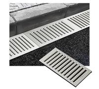 KPHYMOD Drainage de Tranchée Grille De Drain De Canal en Acier Inoxydable 304, Couverture De Drain De Tranchée L22.83inch W11.81inch H0.98inch pour Cour D'allées