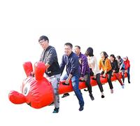 KPHYMOD Jeu D'équipe en Plein Air 1pcs Red Field Day Outdoor Team Gaming Play Adulte Enfants Sports Fitness Funny Games équipement, Facile à Transporter(5 Seats/L-3.5M)