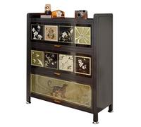KPHYMOD Meuble Chaussures Métal Meuble À Chaussures Vintage Américain en Acier avec Portes, Organiseur De Rangement pour Chaussures avec Étagères Réglables Et Amovibles, Noir(5-Tier 2 Doors)