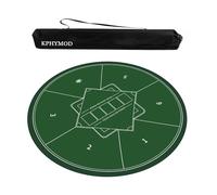 KPHYMOD Tapis De Table De Jeu Rond Antidérapant Et Anti-Bruit, Vert, pour Mahjong, Cartes De Poker, Dominos, Jeux De Société, avec Sac De Transport(Green-1,31.5x31.5 in)