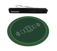 KPHYMOD Tapis De Table De Jeu Rond Antidérapant Et Anti-Bruit, Vert, pour Mahjong, Cartes De Poker, Dominos, Jeux De Société, avec Sac De Transport(Green-2,35.43x35.43 in)