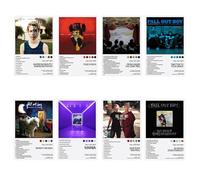 KPJFZFEY Affiche Fall Out Boy Album Couverture Édition Limitée (Set de 8) Sans Cadre 20 cm x 30 cm Poster sur Toile Décoration de Chambre Paysage Décoration de Bureau Cadeau