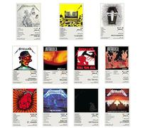 KPJFZFEY Metallica - Lot de 11 affiches en édition limitée avec couverture d'album, sans cadre, 20 x 30 cm, poster sur toile, décoration murale, peinture pour salon, chambre à coucher