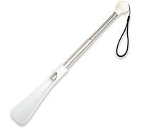 KPKPK Chausse-pied réglable 18-92 cm, ergonomique et extensible, avec poignée souple, for personnes âgées et enceintes (blanc)