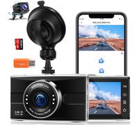 KPLE-Caméra De Tableau De Bord 1440P Avant Et Arrière Wifi 2.5 K Pour Voitures Avec Application Avec Carte Sd 32 Go,Boîtier En Métal,Super Vision Nocturne,Mode Parc,Prise En Charge De 128 Go Maxi