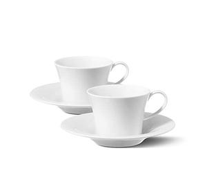 KPM Berlin Berlin Service à expresso 4 pièces, porcelaine, tasses à expresso, avec soucoupes, fabriqué à la main, dans un coffret cadeau Blanc