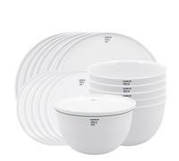 KPM Berlin LAB Weekender Set de 18 bols, bols et assiettes dans un coffret cadeau, porcelaine blanche, fabriqué à la main à Berlin