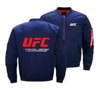 KPOADBU Bombers Homme de Fermeture Éclair Ultimate Fight, Veste Coupe Vent en Polaire avec Poches, Bomber Manteaux pour L'automne et L'hiver, Baseball(Blue,4XL)