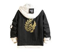 KPOADBU Sweat Sport Veste Monst-ER Hunt-ER, Sweats Manche Longue, Retro Outwear Classique Coat, Jean(Black,2XL)