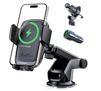 KPON Support Telephone Voiture Induction,15W Charge Rapide Chargeur Induction Voiture Compatible avec iPhone 15/14 Pro Max/12 Mini/X/XS/XR/8, Samsung S23/22/21 Autres Appareils Qi