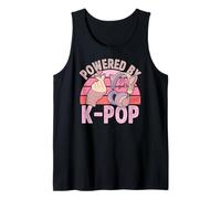 Kpop Anime Kpop Retro Cute Anime Powered by K-Pop Headset K Pop Girl Débardeur