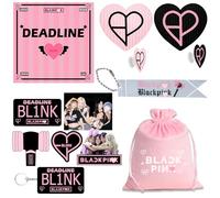 kpop BP Accessoire Merchandise, autocollants coffret cadeau Kpop article Ensemble de produits BP Personal Coffret Cadeau Fans de BLINK, porte-clés, sac à dos porte-clés transparent glitter
