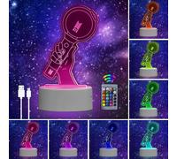 Kpop Bts Veilleuse 3d Télécommande 16 Couleurs Changement Led Illusion Lampe Bts Et Art Déco Lampe Pour Garçon Fille Chambre Décorer Cadeau D'anniversaire Noël
