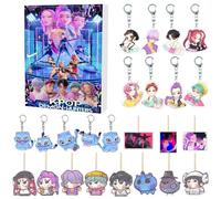 Kpop Calendrier de l'Avent 2025 avec 24 porte-clés et jouets à collectionner décorations cadeaux pour garçons, filles, adolescents K-POP Demons Hunters Calendrier de l'avent 24pc Adorable Porte-clés