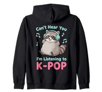 Kpop Can't Hear You J'écoute K-Pop Raccoon Sweat à Capuche