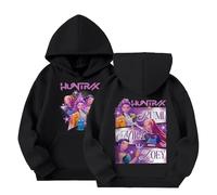 Kpop D-Demon H-Hunters Sweat à capuche tendance à manches longues avec poche Sweat-shirt à capuche vintage Y2K Hip Hop pour fans de K-pop Streetwear, Noir , 9-10 Jahre