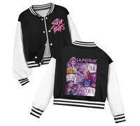 Kpop D-Demon H-Hunters Veste Kpops H-Huntrix Enfants et Adolescents Veste Varsity Style Baseball, Y2K Style Streetwear avec Motif Anime, Blouson Aviateur pour Garçon Fille