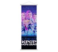 Kpop de-mons hunters Wall Scroll Poster,Huntrix Affiche D'Impression D'Idole Hd,Aesthetic Wallpaper Hd Impression Sur Toile Pour DéCoration De Chambre Familiale Moderne,Toile Décoration,75 * 25 cmF