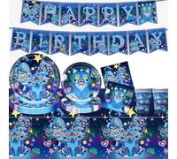 Kpop Demon 52 Pièces Decoration Anniversaire, Hun-trix Vaisselle Anniversaire Assortiments, Vaisselle de Fete, Bannières Joyeux, Assiette, Tasse, Serviettes en papier, Nappe, Déco Fete, Réutilisable