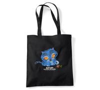 Kpop Demon Hunters Cute Derpy Tiger Cartoon Grocery Travel Reusable Tote Bag, Black