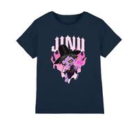 Kpop Demon Hunters - Jinu Demon Heart Flames Kids T Shirt, Navy, 5-6
