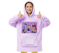 KPop Demon Hunters Officiel Huntrix Sweat a Capuche Oversize Fille et Ado, Poncho Polaire Chaud Capuche Sherpa, Idee Cadeau Fille