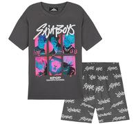 KPop Demon Hunters Officiel Saja Boys Ensemble Pyjama Fille et Ado 5-14 Ans, Kawaii Idee Cadeau (13-14 Ans, Gris Saja Boys)