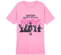 KPop Demon Hunters Officiel Saja Boys T-Shirt Filles & Ado, Tshirt à Col Rond Doux, Cute Idee Cadeau (13-14 Ans, Rose Saja Boys)