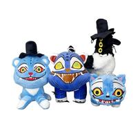 Kpop Demon Hunters Plush,Cute Tiger Plushie Collectible Stuffed Animal for Boys Girls Adults Kpop Fans Halloween Birthday Gift and Desktop Decor for Kids & Fans Collectors (4PCS)