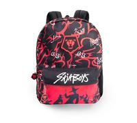 KPop Demon Hunters Sac à dos noir Saja Boys | Sac à dos scolaire graphique avec fermeture éclair sur le devant | Bretelles rembourrées réglables et poche latérale | K-Pop Demon